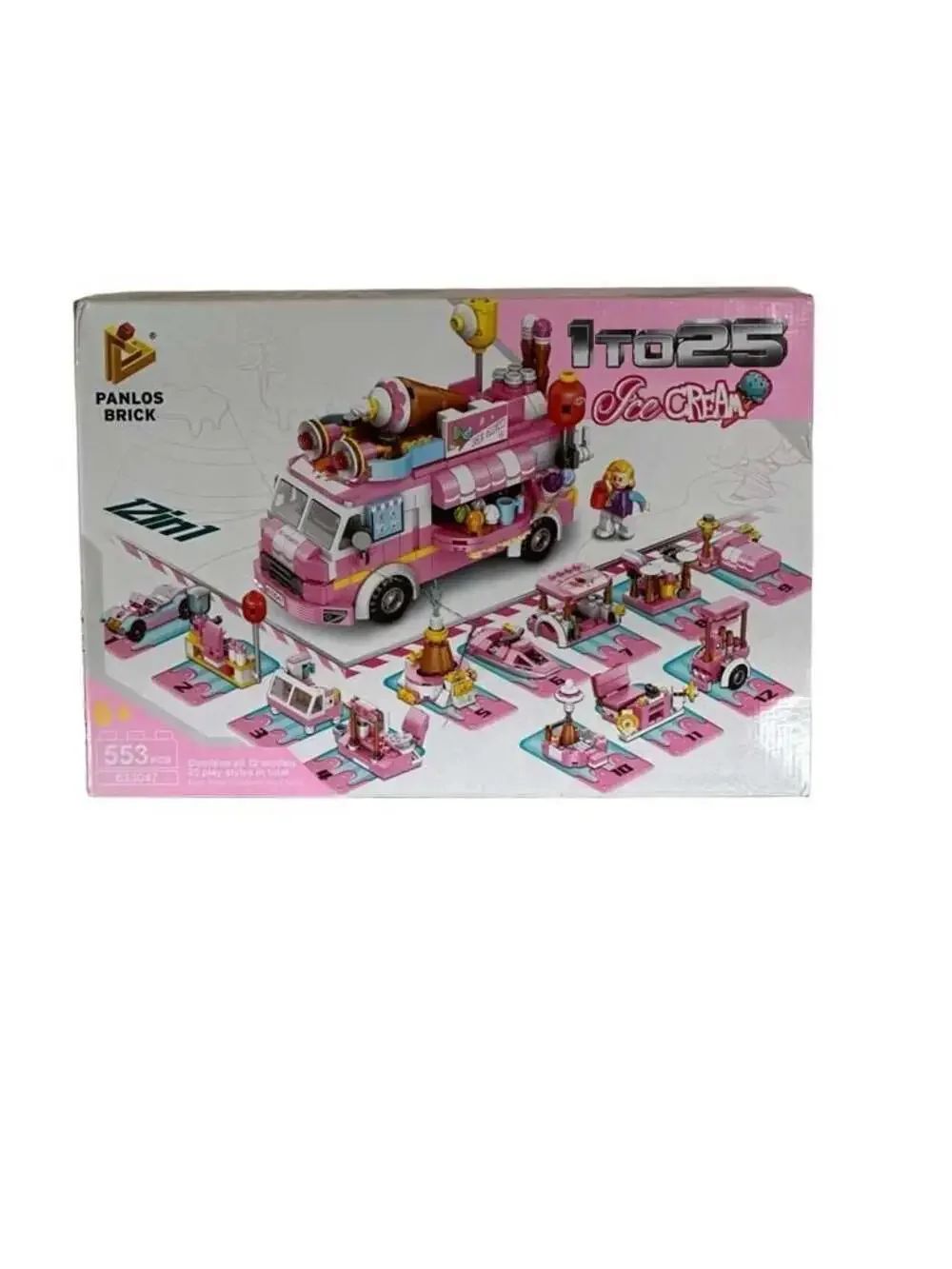 Panlos Brick 12-in-1 Ice Cream Truck Building Set 633047 (553 Pieces)